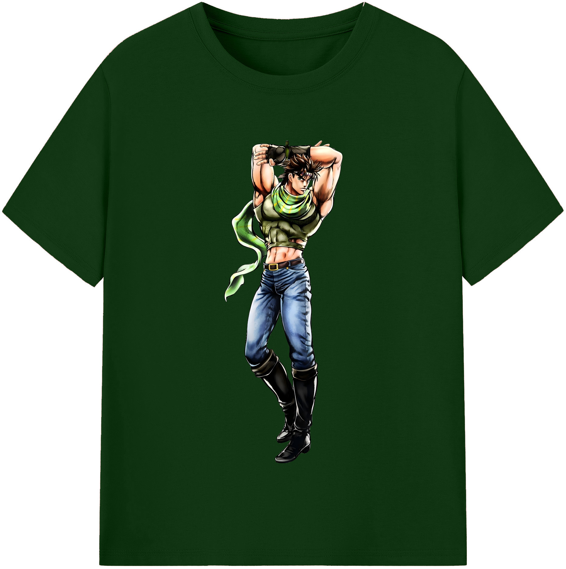 （画像用） ジョジョの奇妙な冒険 ジョセフ?ジョースター JoJo's Bizarre Adventure Joseph Joestar 綿100％半袖Tシャツ（フロントプリント）